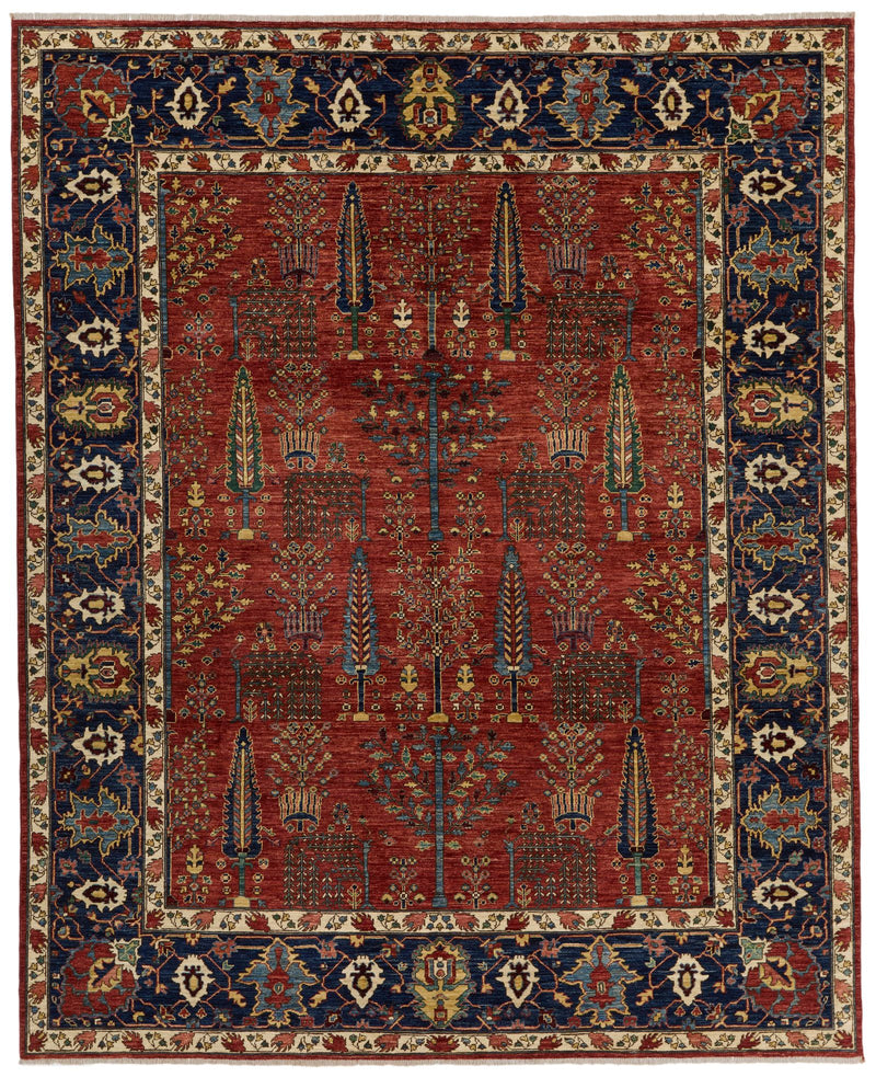 8x10 Red and Navy Anatolian Traditional Rug