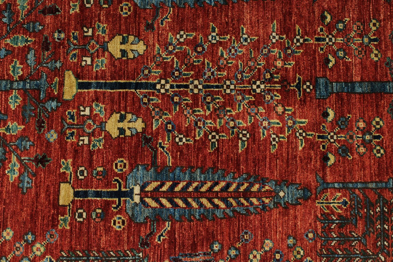 8x10 Red and Navy Anatolian Traditional Rug