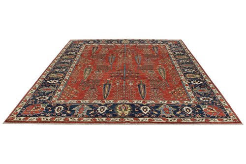 8x10 Red and Navy Anatolian Traditional Rug