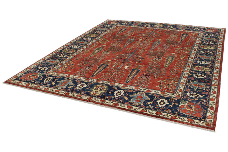 8x10 Red and Navy Anatolian Traditional Rug