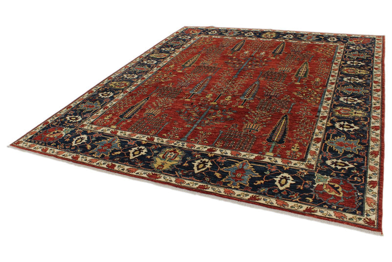 8x10 Red and Navy Anatolian Traditional Rug