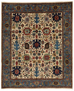 8x10 Ivory and Light Blue Traditional Rug