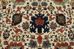 8x10 Ivory and Light Blue Traditional Rug