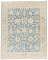 8x10 Light Blue and Ivory Traditional Rug