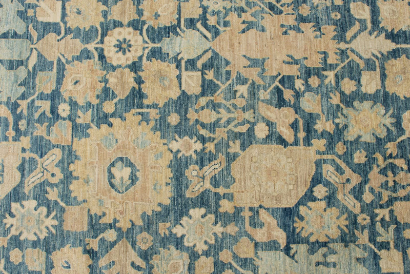 8x10 Light Blue and Ivory Traditional Rug