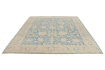 8x10 Light Blue and Ivory Traditional Rug