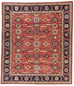 8x9 Red and Navy Anatolian Traditional Rug