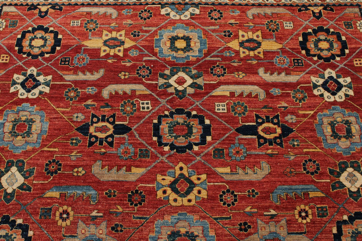 8x9 Red and Navy Anatolian Traditional Rug