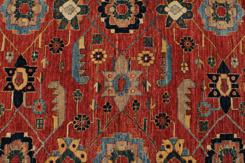 8x9 Red and Navy Anatolian Traditional Rug