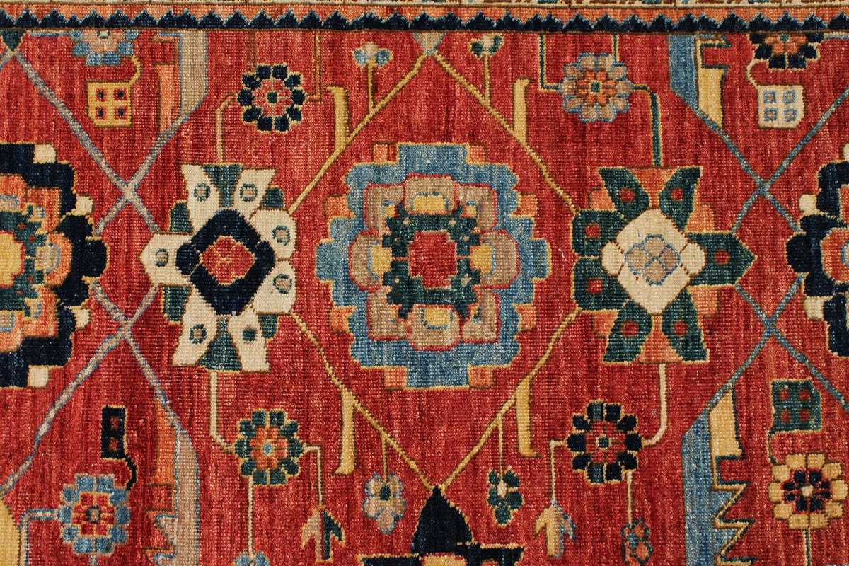 8x9 Red and Navy Anatolian Traditional Rug