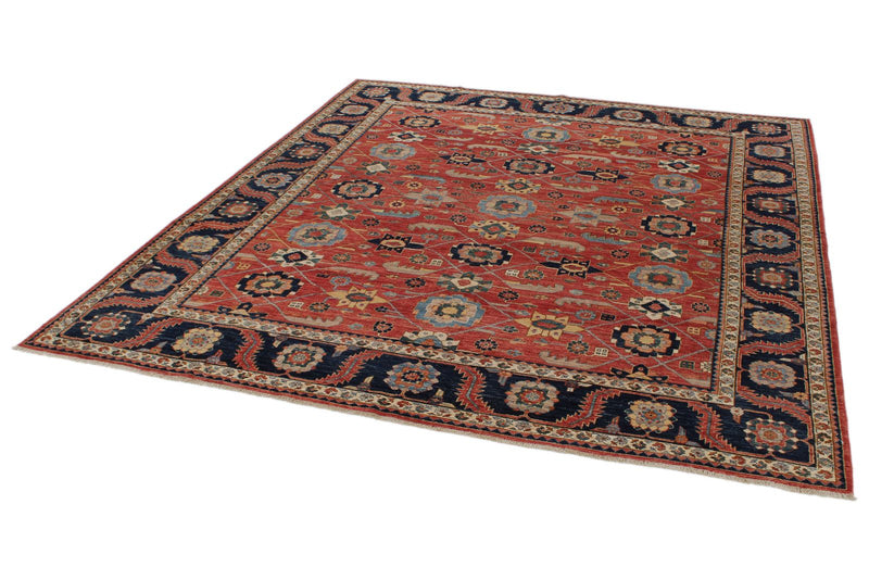 8x9 Red and Navy Anatolian Traditional Rug