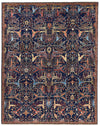 8x10 Navy and Multicolor Traditional Rug