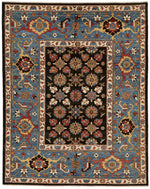 8x10 Black and Light blue Anatolian Traditional Rug