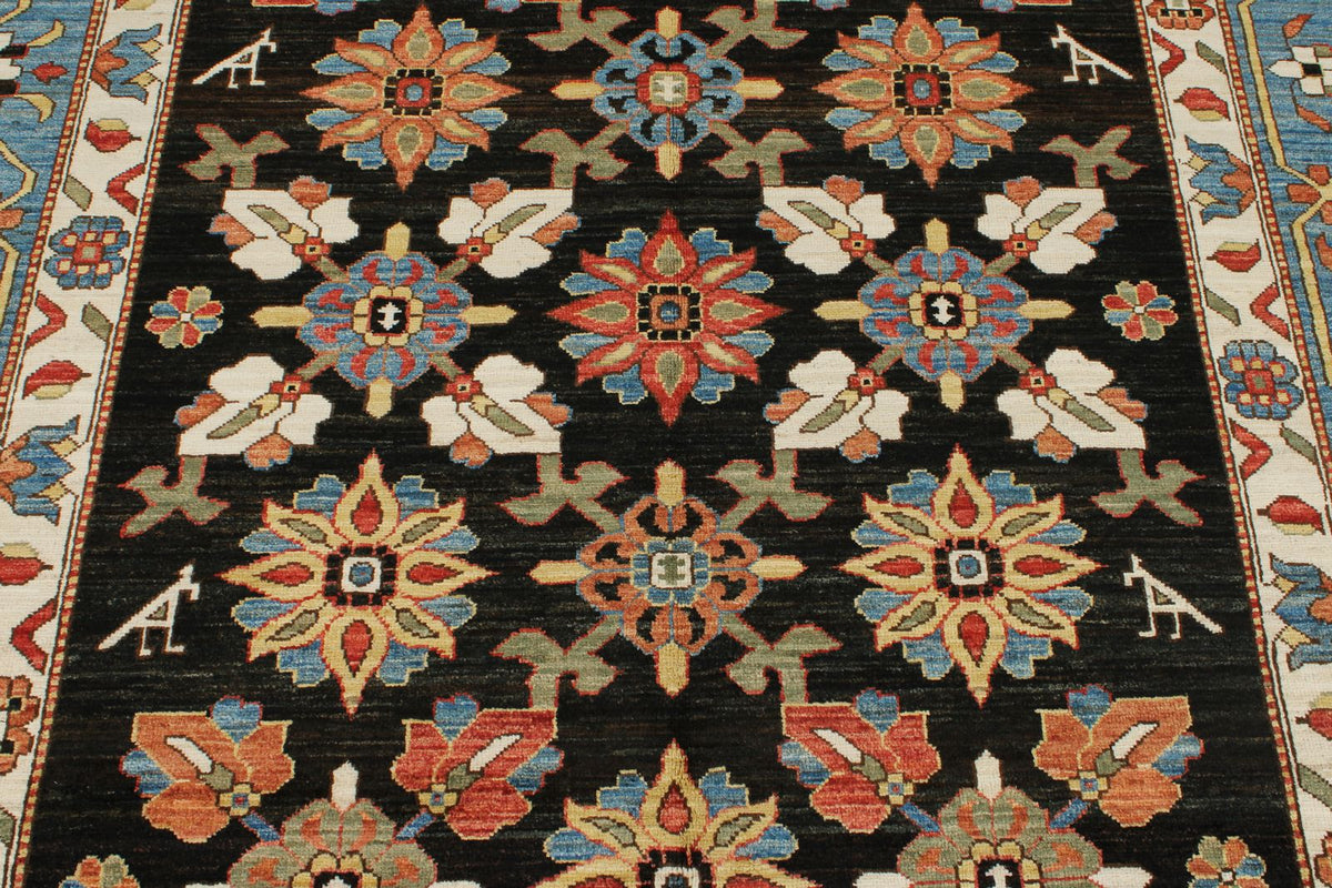 8x10 Black and Light blue Anatolian Traditional Rug