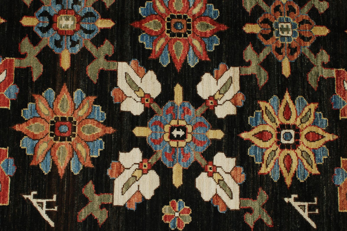 8x10 Black and Light blue Anatolian Traditional Rug