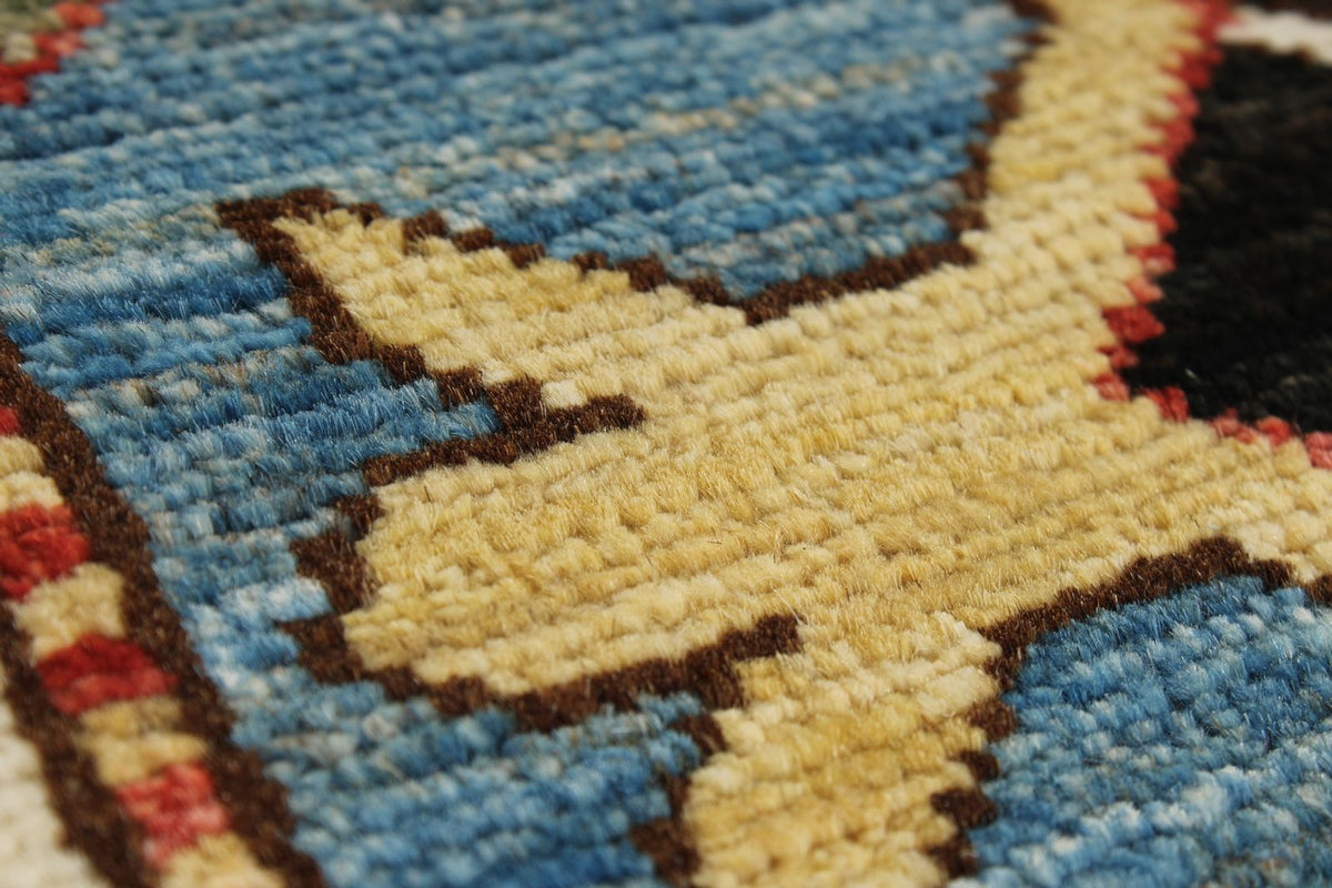 8x10 Black and Light blue Anatolian Traditional Rug