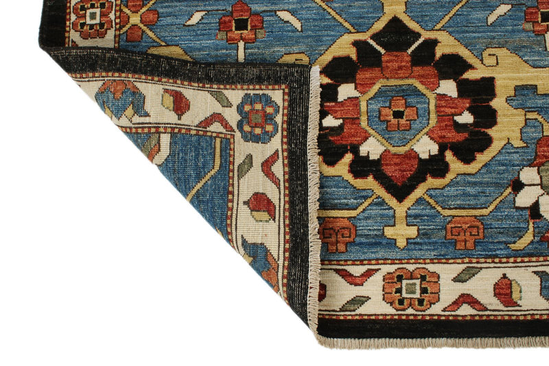 8x10 Black and Light blue Anatolian Traditional Rug