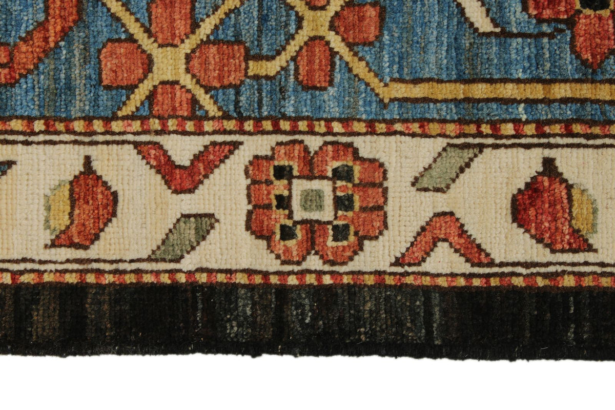 8x10 Black and Light blue Anatolian Traditional Rug