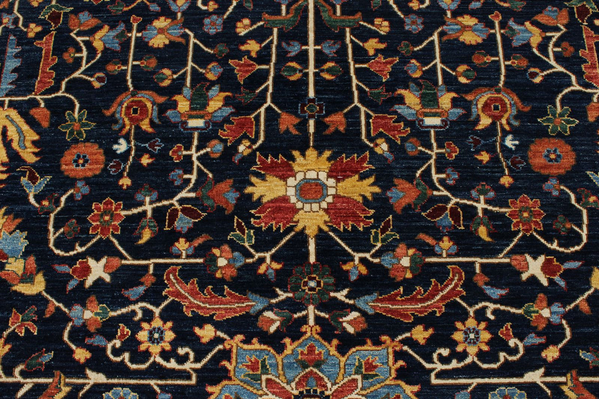 8x10 Navy and Red Anatolian Traditional Rug