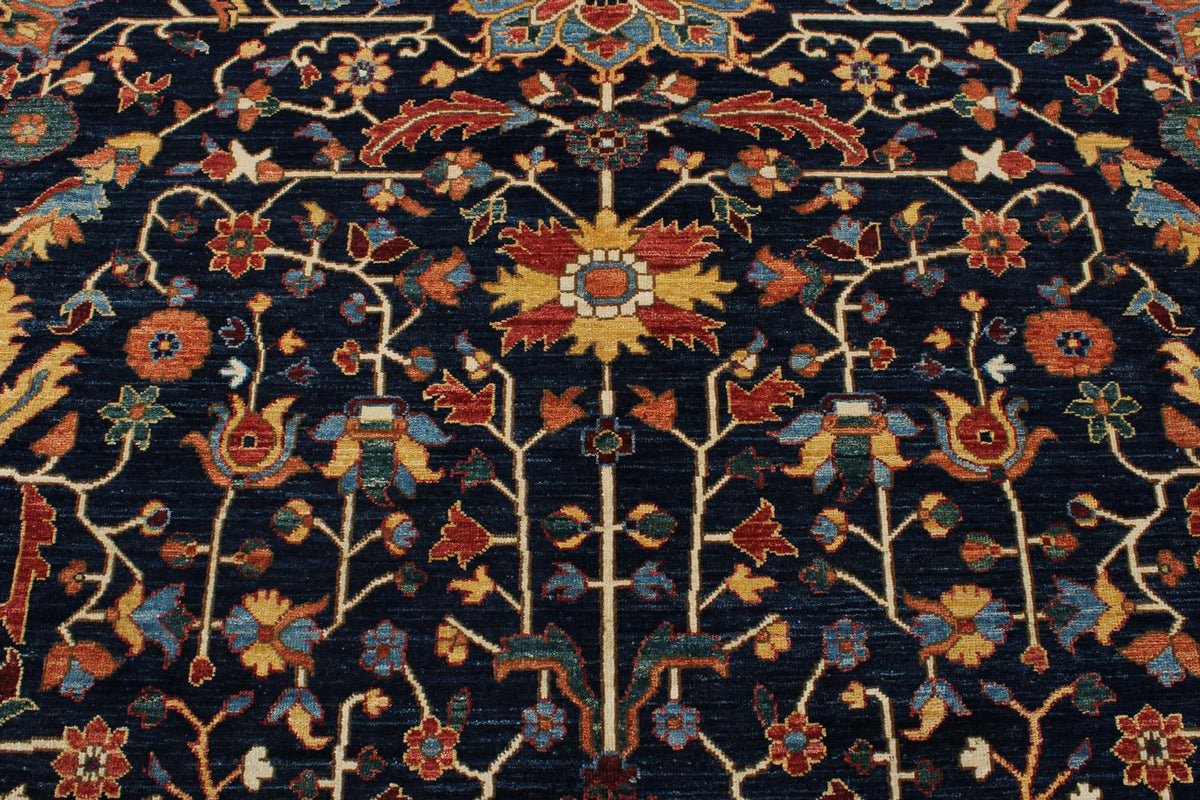8x10 Navy and Red Anatolian Traditional Rug