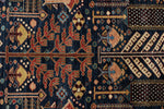 8x10 Navy and Multicolor Anatolian Traditional Rug