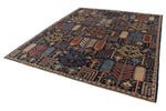 8x10 Navy and Multicolor Anatolian Traditional Rug