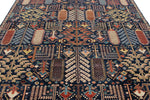 8x10 Navy and Multicolor Anatolian Traditional Rug