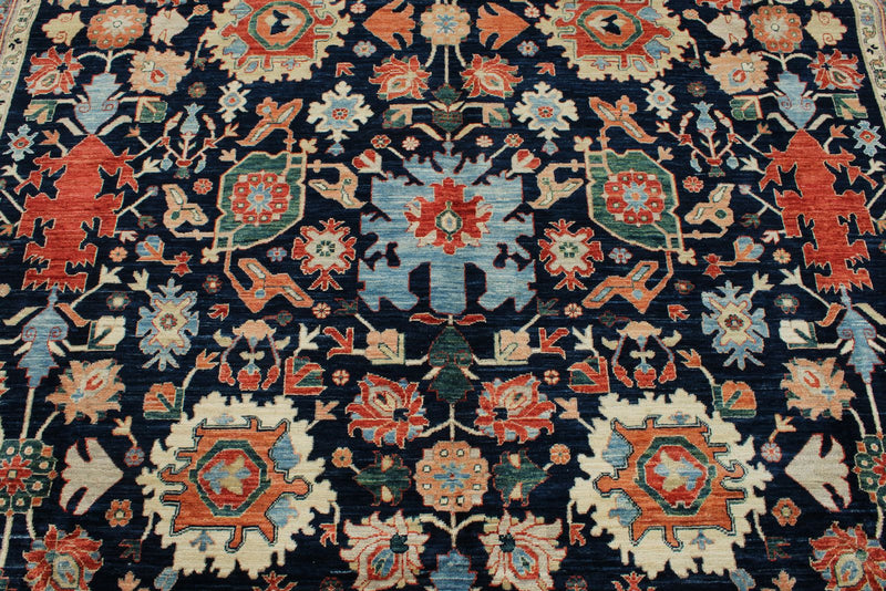 8x10 Navy and Blue Traditional Rug