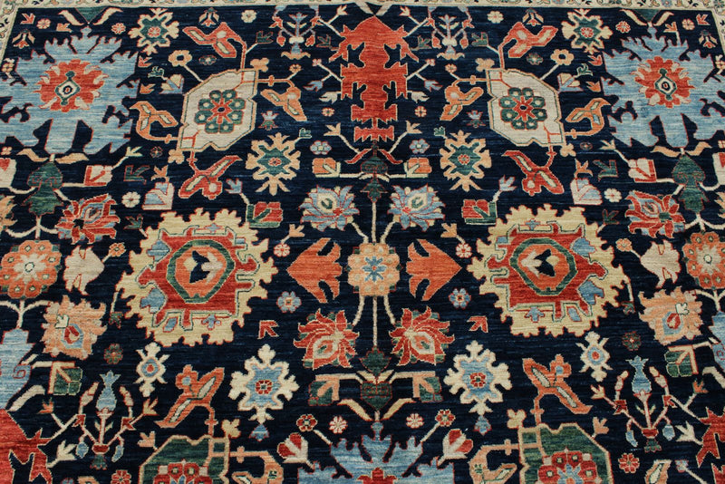 8x10 Navy and Blue Traditional Rug