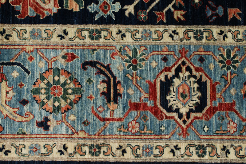 8x10 Navy and Blue Traditional Rug