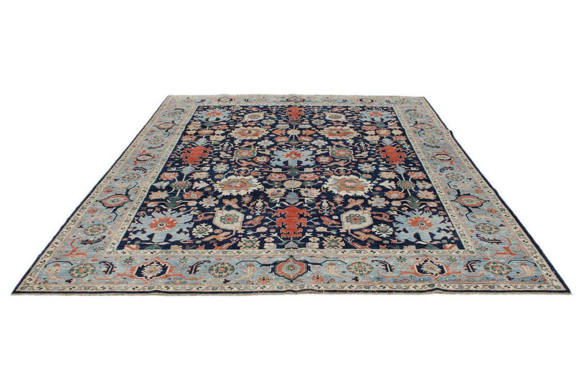 8x10 Navy and Blue Traditional Rug