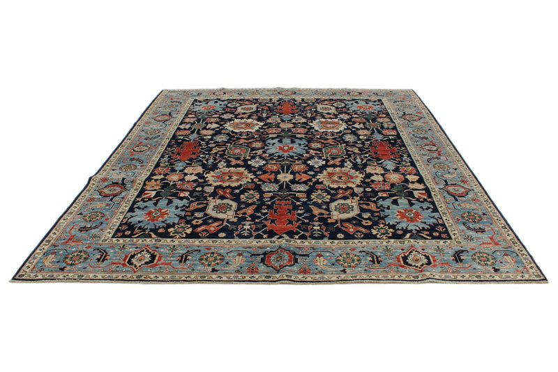 8x10 Navy and Blue Traditional Rug