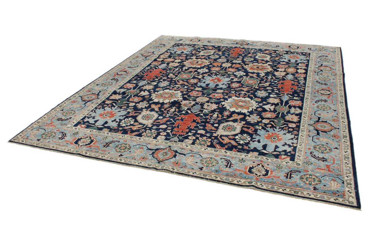 8x10 Navy and Blue Traditional Rug