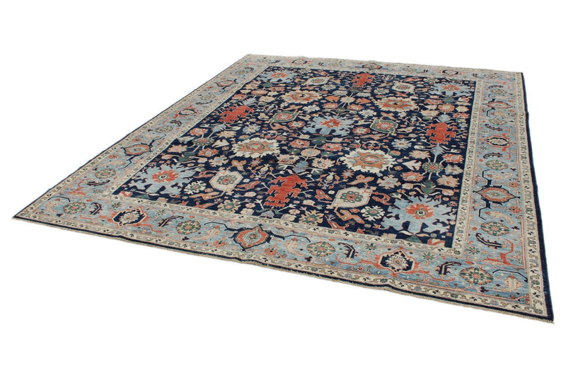 8x10 Navy and Blue Traditional Rug
