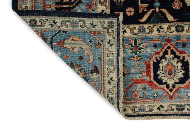 8x10 Navy and Blue Traditional Rug