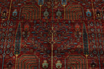 8x10 Red and Navy Traditional Rug