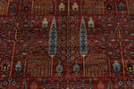 8x10 Red and Navy Traditional Rug