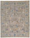 8x10 Gray and Light Blue Traditional Rug