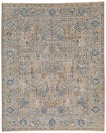 8x10 Gray and Light Blue Traditional Rug