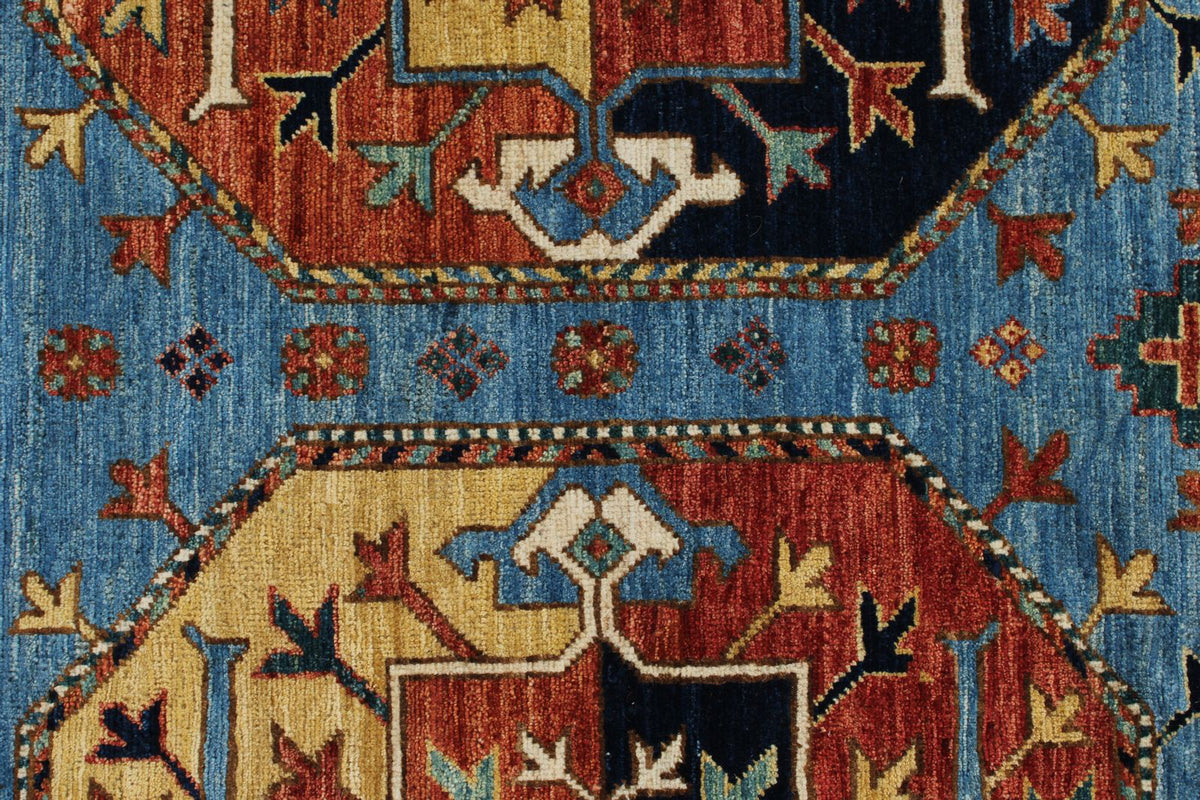 8x10 Light Blue and Navy Traditional Rug