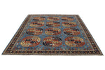 8x10 Light Blue and Navy Traditional Rug