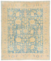 8x10 Light Blue and Ivory Traditional Rug