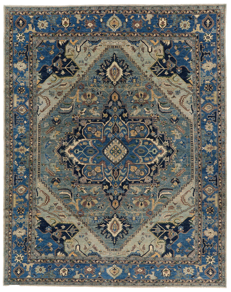 12x15 Gray and Navy Anatolian Traditional Rug