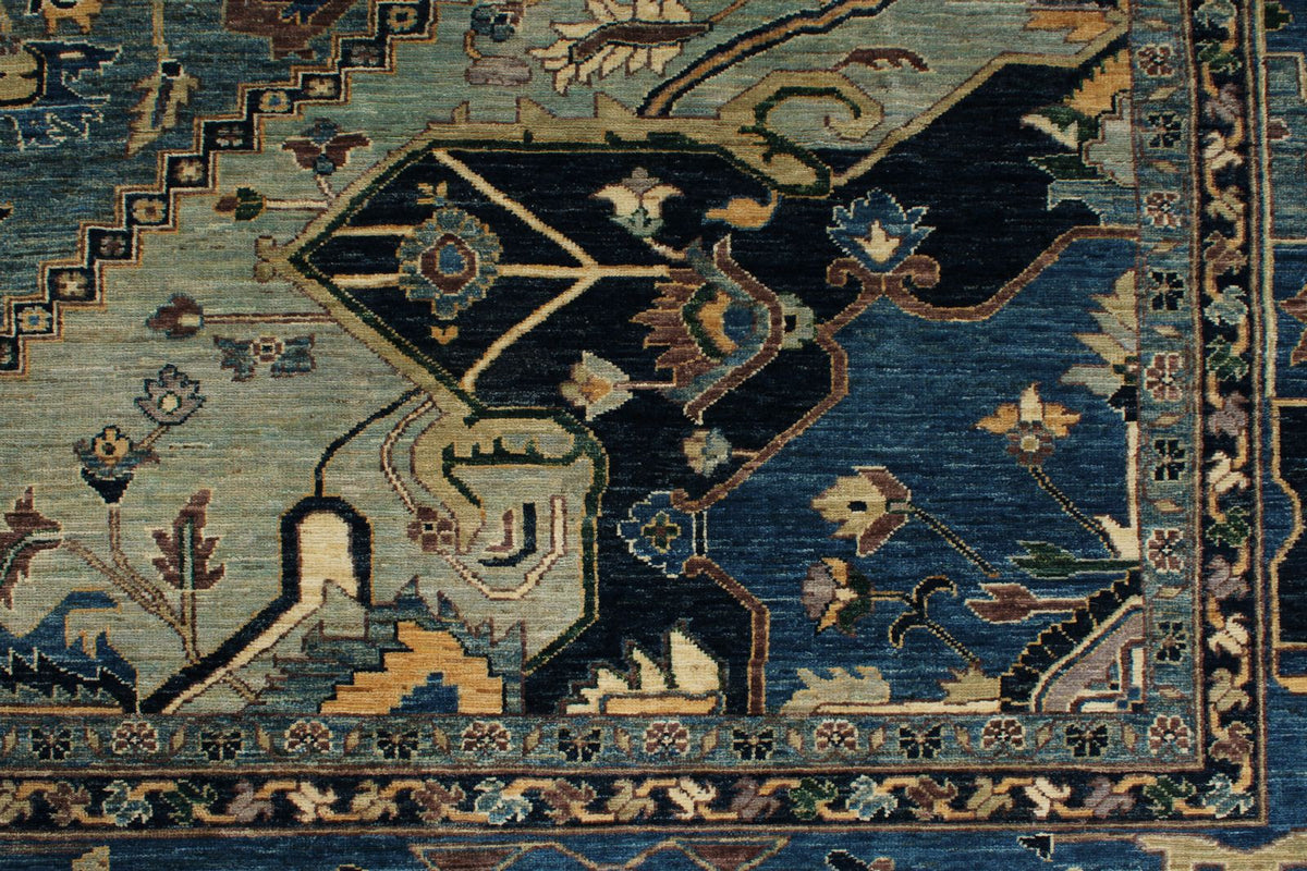12x15 Gray and Navy Anatolian Traditional Rug