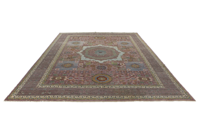 10x14 Purple and Ivory Traditional Rug