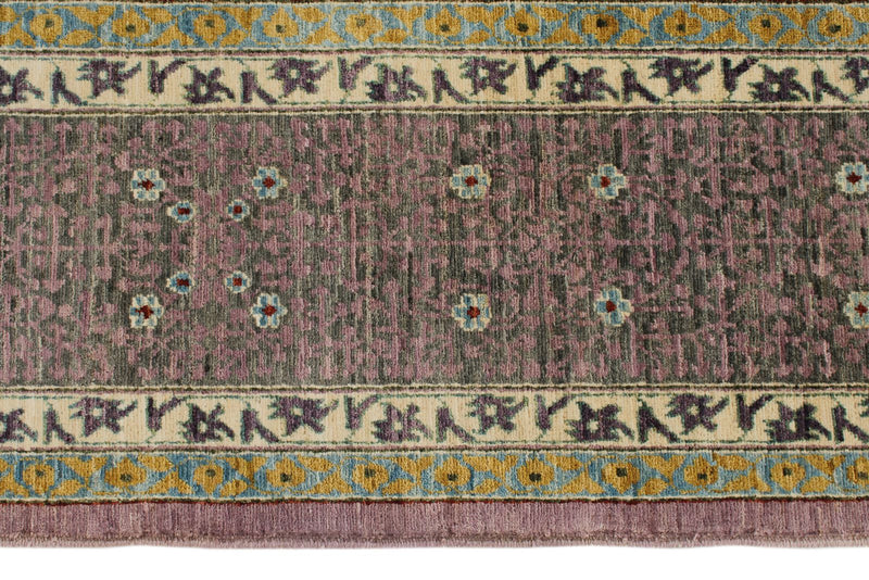 10x14 Purple and Ivory Traditional Rug