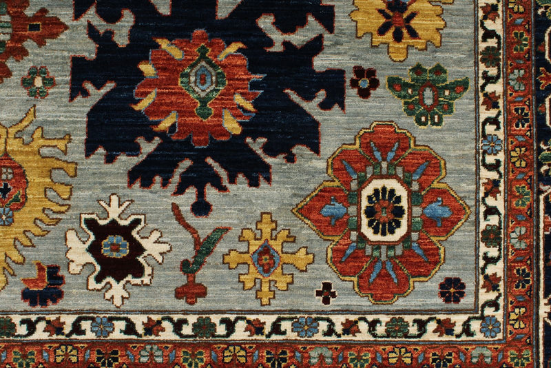 10x14 Gray and Navy Traditional Rug