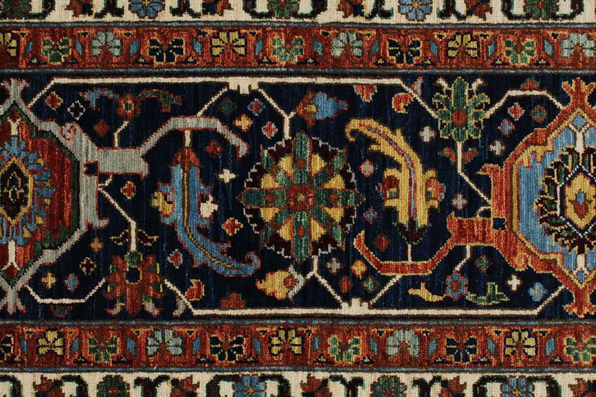 10x14 Gray and Navy Traditional Rug