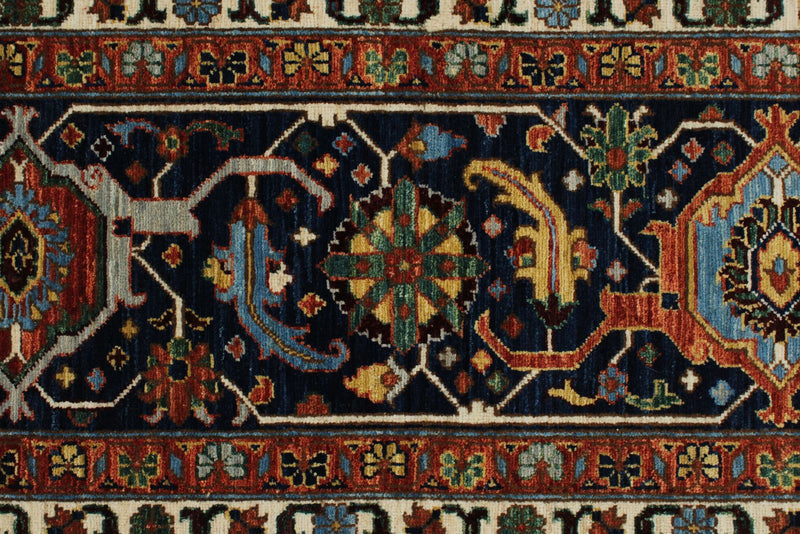 10x14 Gray and Navy Traditional Rug