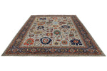 10x14 Gray and Navy Traditional Rug